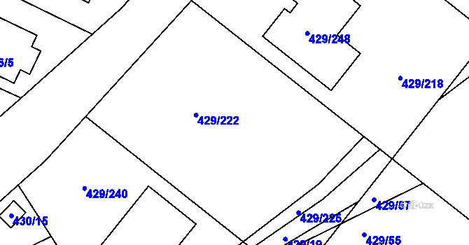 Parcela st. 429/223 v KÚ Plumlov, Katastrální mapa