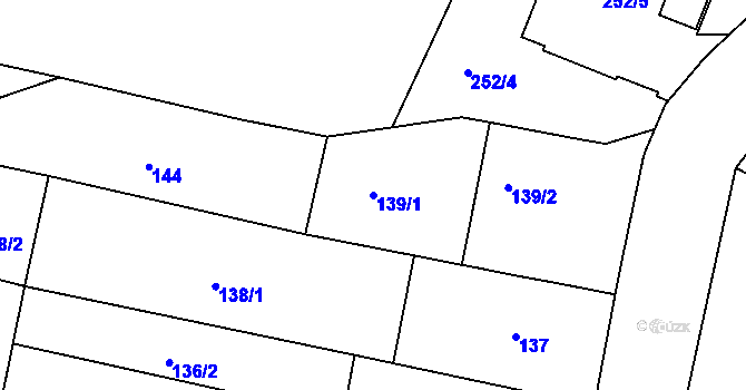 Parcela st. 139/1 v KÚ Plumlov, Katastrální mapa