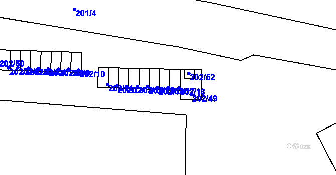 Parcela st. 202/17 v KÚ Plumlov, Katastrální mapa