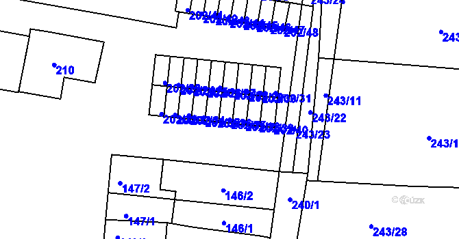 Parcela st. 202/37 v KÚ Plumlov, Katastrální mapa