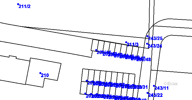 Parcela st. 202/41 v KÚ Plumlov, Katastrální mapa