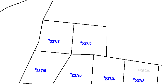 Parcela st. 237/2 v KÚ Plumlov, Katastrální mapa