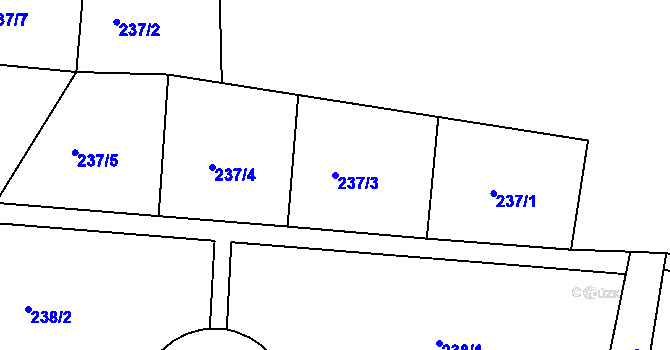 Parcela st. 237/3 v KÚ Plumlov, Katastrální mapa