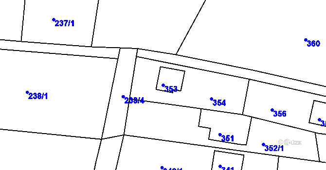 Parcela st. 353 v KÚ Plumlov, Katastrální mapa