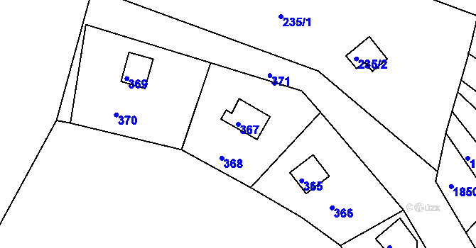 Parcela st. 367 v KÚ Plumlov, Katastrální mapa