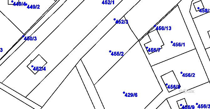 Parcela st. 429/5 v KÚ Plumlov, Katastrální mapa