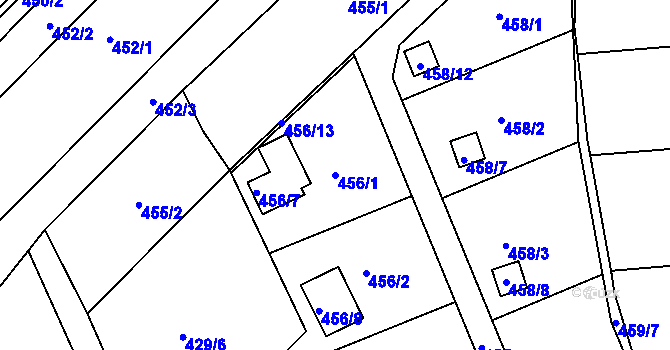 Parcela st. 456/1 v KÚ Plumlov, Katastrální mapa