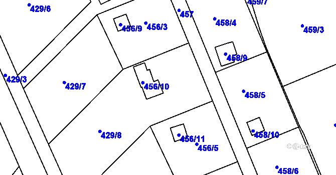 Parcela st. 456/4 v KÚ Plumlov, Katastrální mapa
