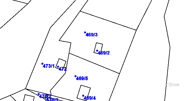 Parcela st. 469/2 v KÚ Plumlov, Katastrální mapa