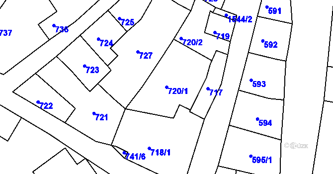 Parcela st. 720/1 v KÚ Plumlov, Katastrální mapa
