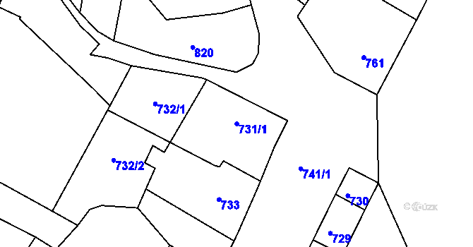 Parcela st. 731/1 v KÚ Plumlov, Katastrální mapa