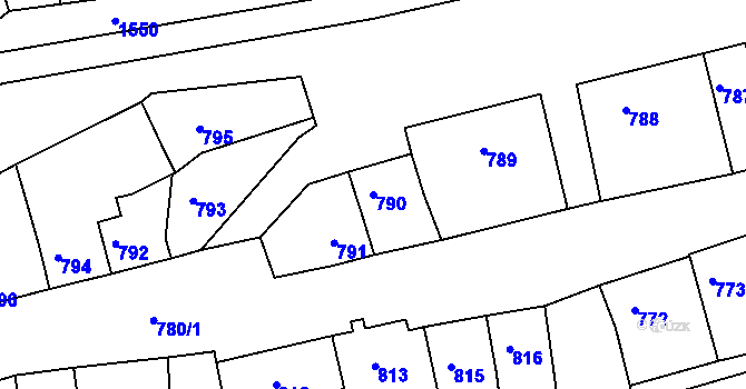 Parcela st. 790 v KÚ Plumlov, Katastrální mapa