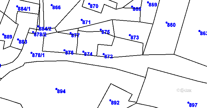 Parcela st. 872 v KÚ Plumlov, Katastrální mapa