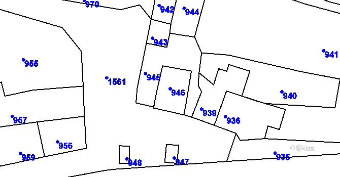 Parcela st. 946 v KÚ Plumlov, Katastrální mapa