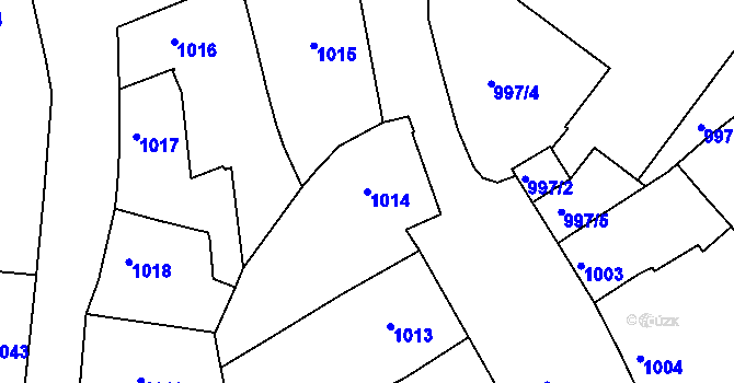 Parcela st. 1014 v KÚ Plumlov, Katastrální mapa