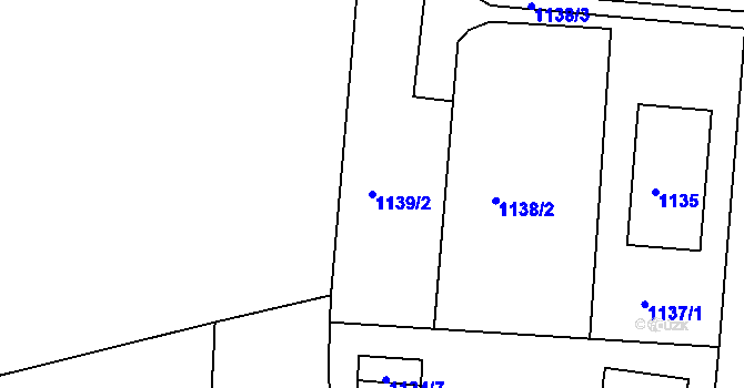 Parcela st. 1139/2 v KÚ Plumlov, Katastrální mapa