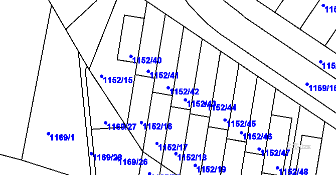 Parcela st. 1152/42 v KÚ Plumlov, Katastrální mapa