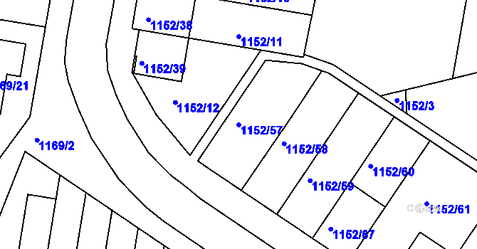 Parcela st. 1152/57 v KÚ Plumlov, Katastrální mapa