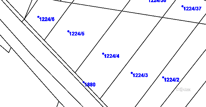 Parcela st. 1224/4 v KÚ Plumlov, Katastrální mapa