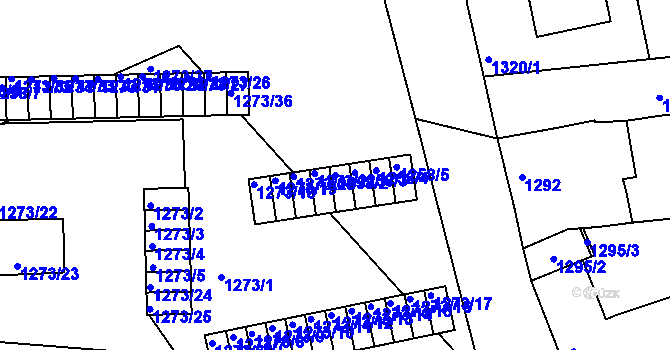 Parcela st. 1258/2 v KÚ Plumlov, Katastrální mapa