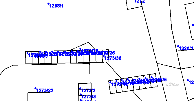 Parcela st. 1273/26 v KÚ Plumlov, Katastrální mapa