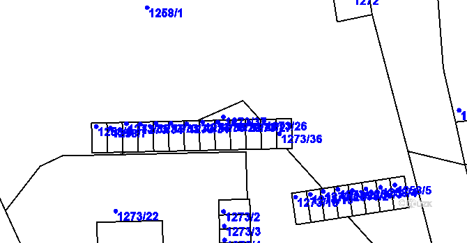 Parcela st. 1273/28 v KÚ Plumlov, Katastrální mapa