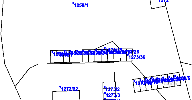 Parcela st. 1273/30 v KÚ Plumlov, Katastrální mapa
