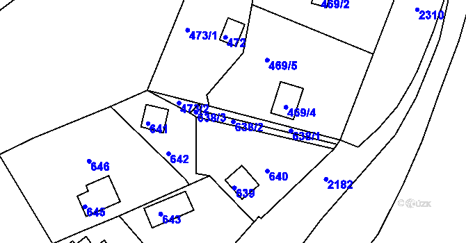 Parcela st. 638/2 v KÚ Plumlov, Katastrální mapa