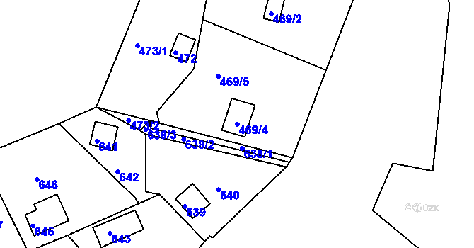Parcela st. 469/4 v KÚ Plumlov, Katastrální mapa