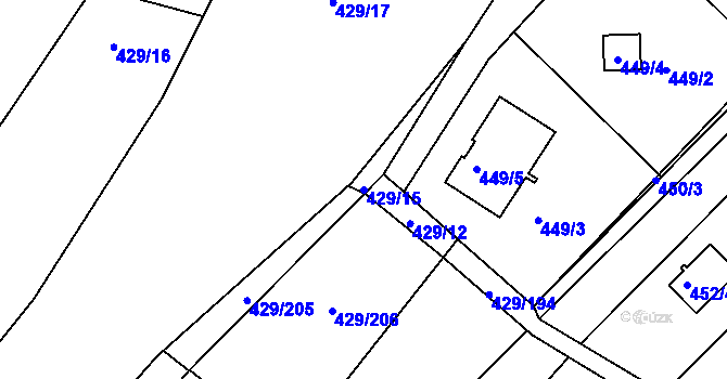 Parcela st. 429/15 v KÚ Plumlov, Katastrální mapa
