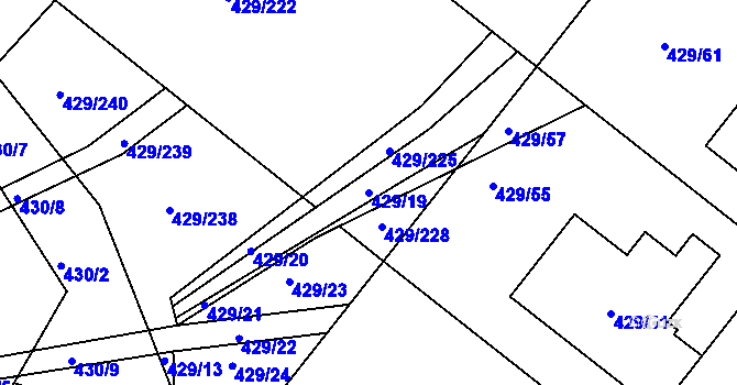 Parcela st. 429/19 v KÚ Plumlov, Katastrální mapa