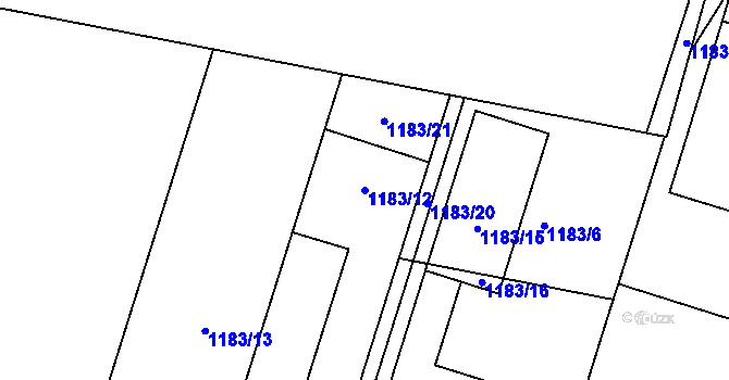 Parcela st. 1183/12 v KÚ Plumlov, Katastrální mapa