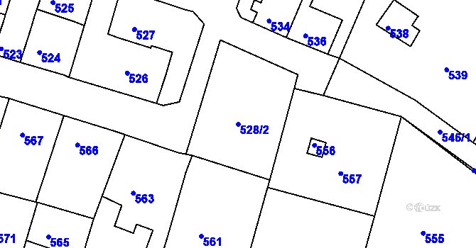 Parcela st. 528/2 v KÚ Plumlov, Katastrální mapa