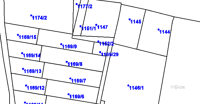 Parcela st. 1169/29 v KÚ Plumlov, Katastrální mapa