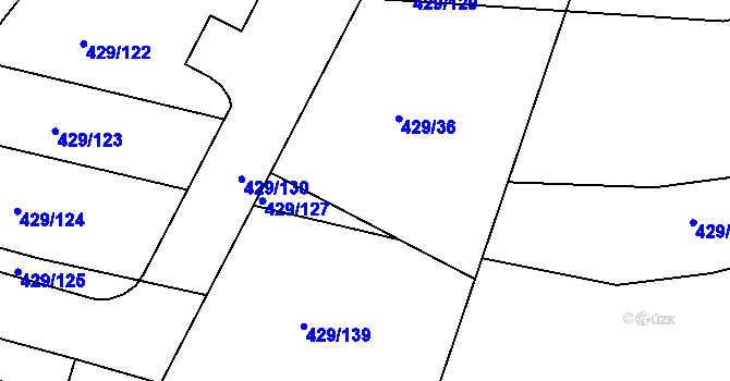 Parcela st. 429/128 v KÚ Plumlov, Katastrální mapa
