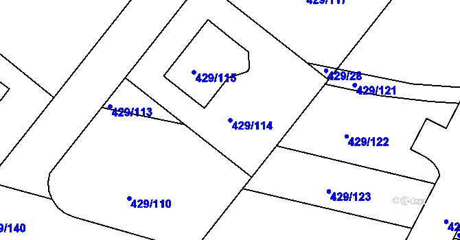 Parcela st. 429/114 v KÚ Plumlov, Katastrální mapa