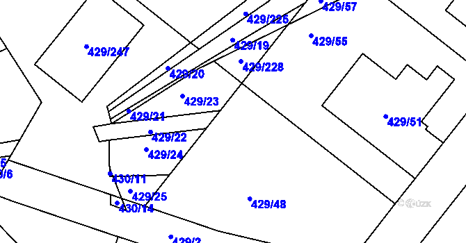 Parcela st. 429/52 v KÚ Plumlov, Katastrální mapa