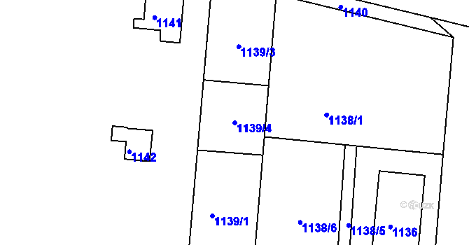 Parcela st. 1139/4 v KÚ Plumlov, Katastrální mapa