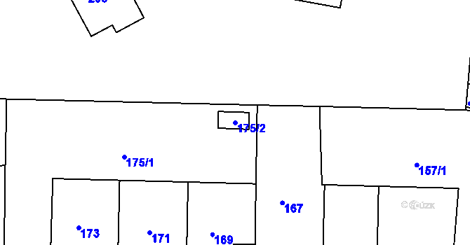 Parcela st. 175/2 v KÚ Plumlov, Katastrální mapa