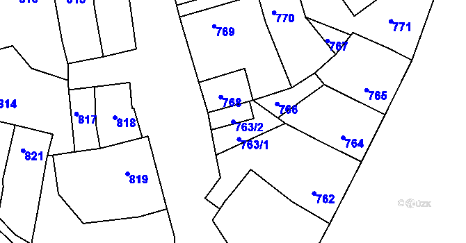 Parcela st. 763/2 v KÚ Plumlov, Katastrální mapa