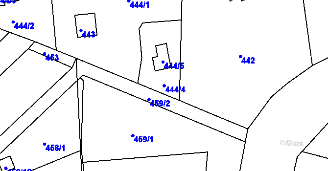 Parcela st. 444/4 v KÚ Plumlov, Katastrální mapa