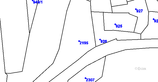 Parcela st. 2195 v KÚ Plumlov, Katastrální mapa
