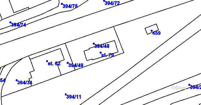 Parcela st. 79 v KÚ Plužná, Katastrální mapa