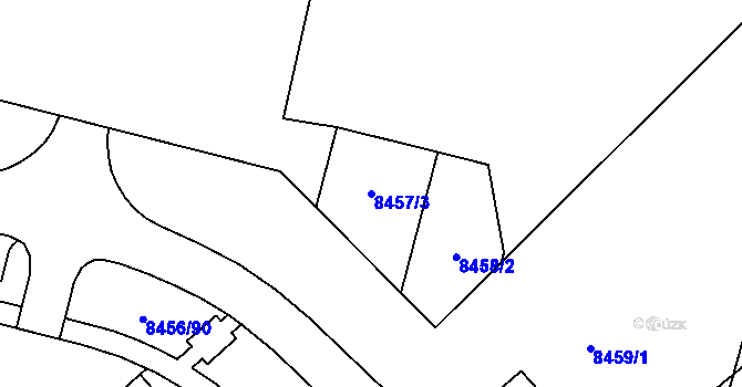 Parcela st. 8457/3 v KÚ Plzeň, Katastrální mapa