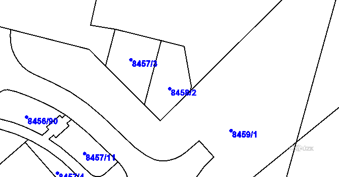 Parcela st. 8458/2 v KÚ Plzeň, Katastrální mapa