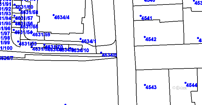 Parcela st. 4634/6 v KÚ Plzeň, Katastrální mapa