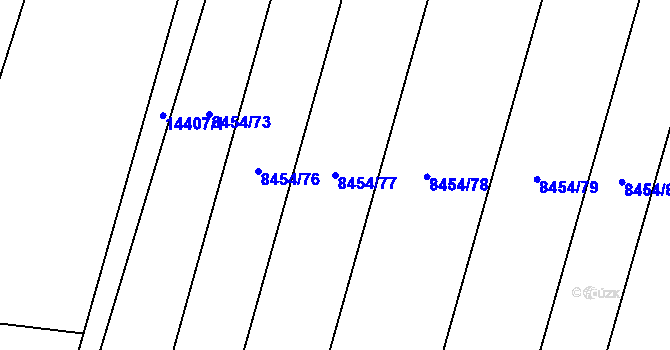 Parcela st. 8454/77 v KÚ Plzeň, Katastrální mapa