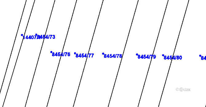 Parcela st. 8454/78 v KÚ Plzeň, Katastrální mapa