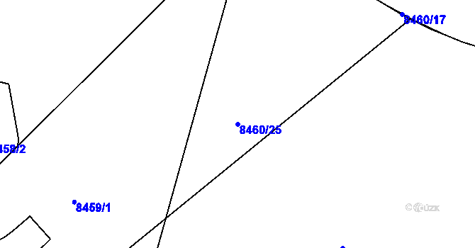 Parcela st. 8460/25 v KÚ Plzeň, Katastrální mapa