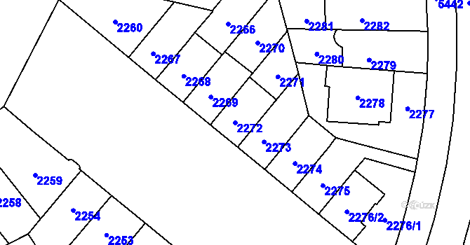 Parcela st. 2272 v KÚ Plzeň, Katastrální mapa